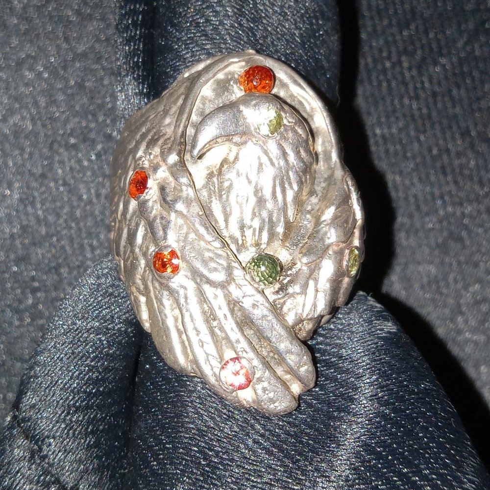 Handcrafted .999 Sterling Silver "Folding Wings Eagle"